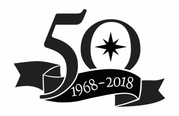 50th Anniversary Logo Black and White
